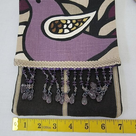 Adorable Crossbody Bag with Birds and Beads with Purple Satin Lining - Picture 8 of 10